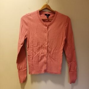 GAP Coral-Pink Button Front V-Neck Cardigan ~ Free Shipping! ☆
